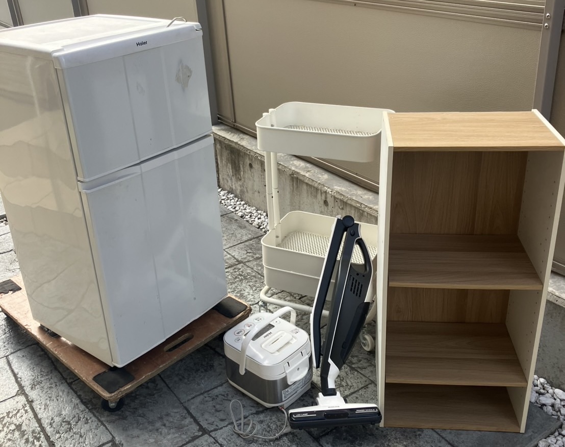 単身用の家電一式を引越し前日にまとめて引取り